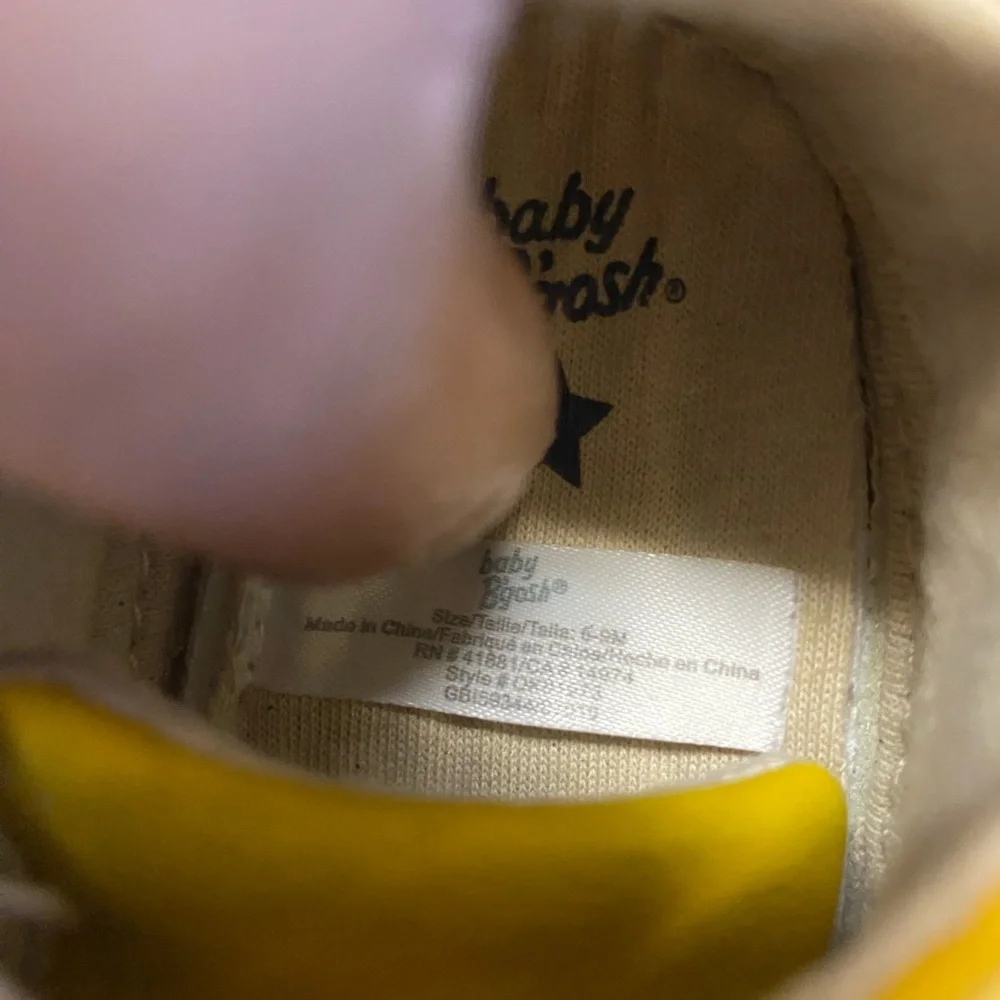 Infant Toddler Baby B’gosh Unisex Soft Sole Mustard Yellow Shoes 3-Months.